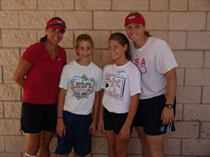 Jessica, Stacey, and campers